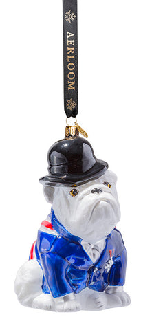 Bulldog - multi coloured - glass baubles Christmas decorations