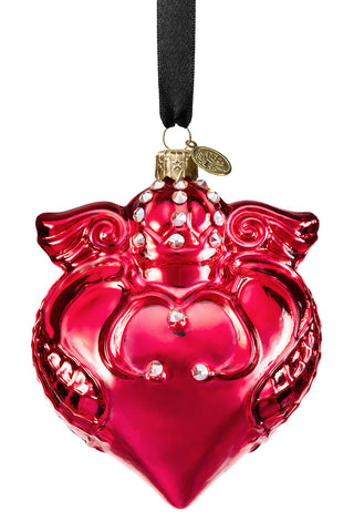Imperial Heart - Pink - glass baubles Christmas decorations