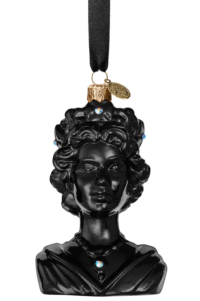The Queen - Black - glass baubles Christmas decorations