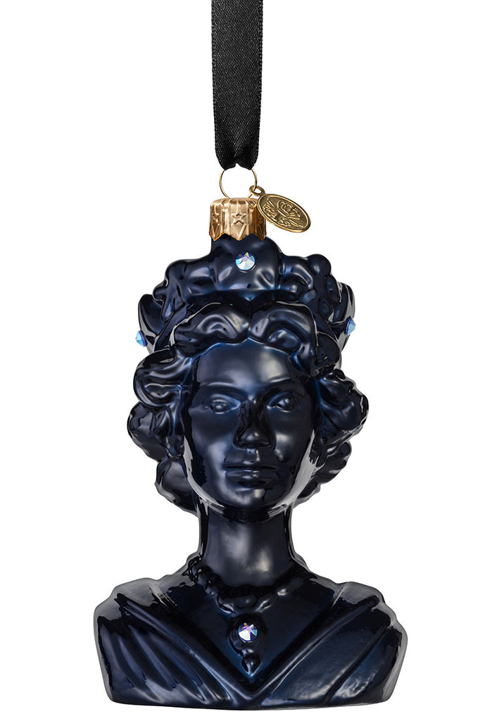 The Queen - Royal Blue - glass baubles Christmas decorations