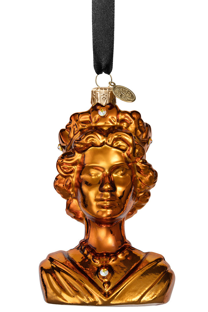 The Queen - Gold - glass baubles Christmas decorations
