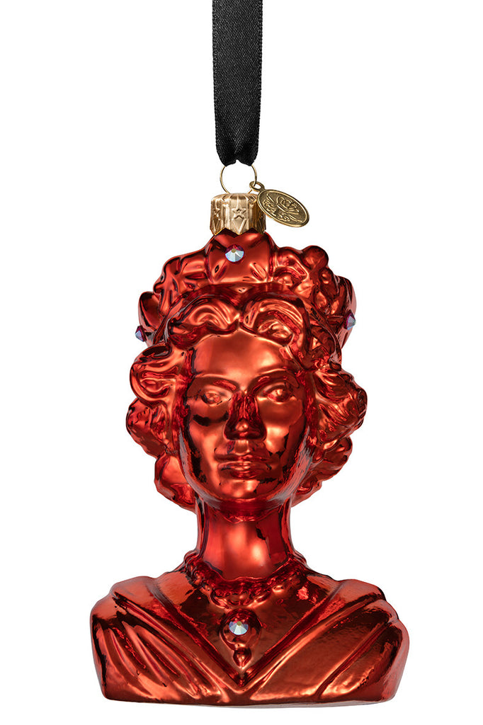 The Queen - Burnt Orange - glass baubles Christmas decorations