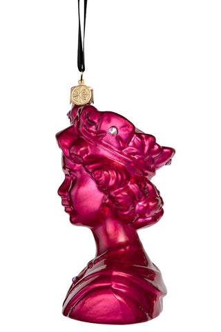 The Queen - Fuchsia - glass baubles Christmas decorations