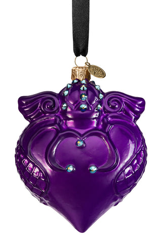 Imperial Heart - Purple - glass baubles Christmas decorations