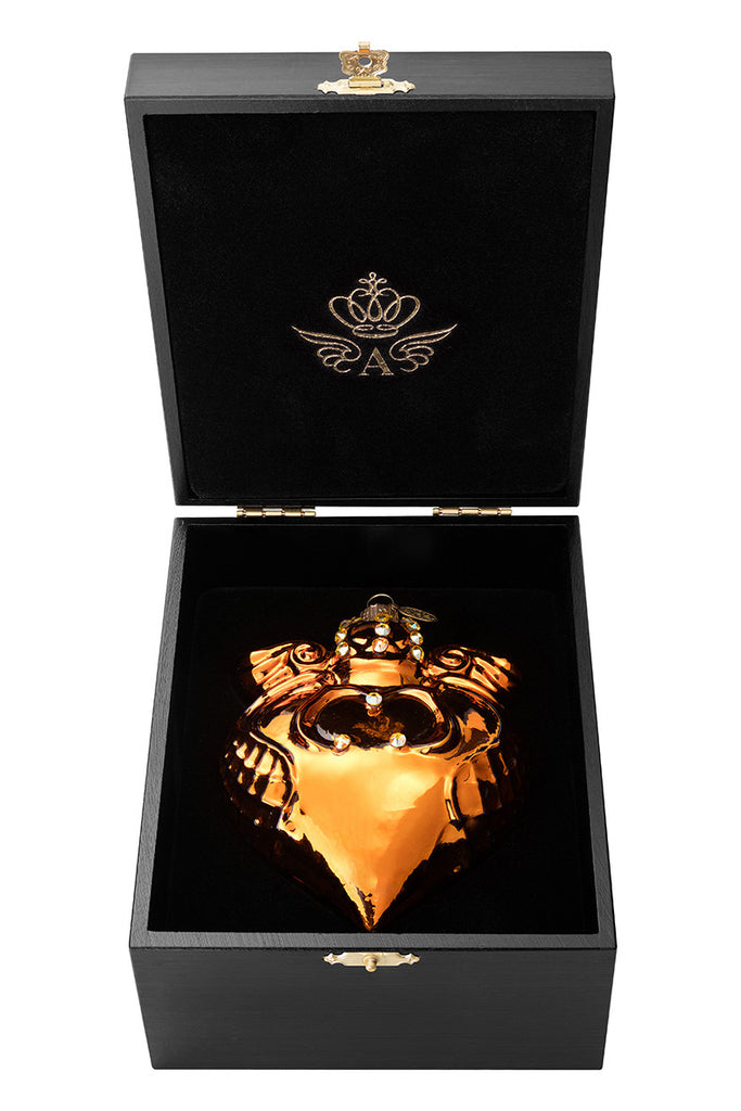 Imperial Heart - Gold - glass baubles Christmas decorations