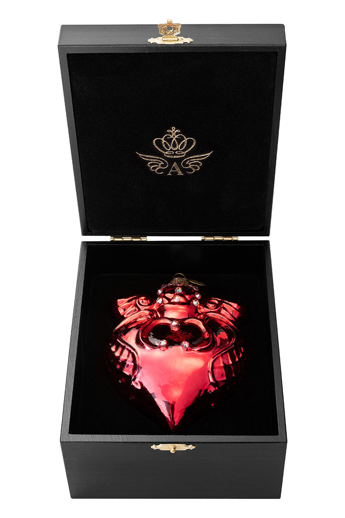 Imperial Heart - Pink - glass baubles Christmas decorations