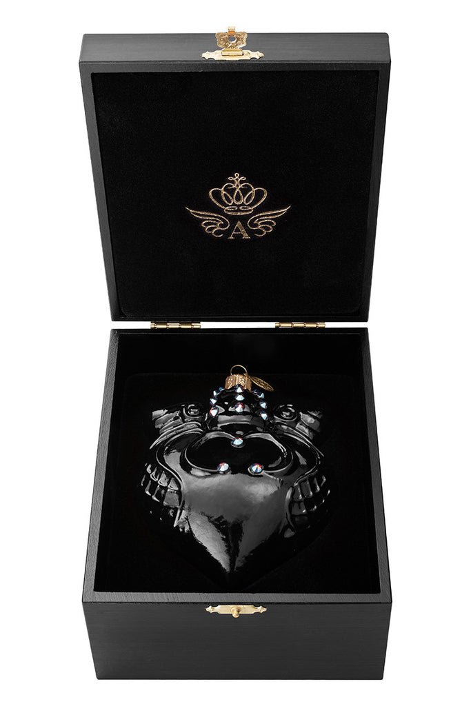 Imperial Heart - Black - glass baubles Christmas decorations