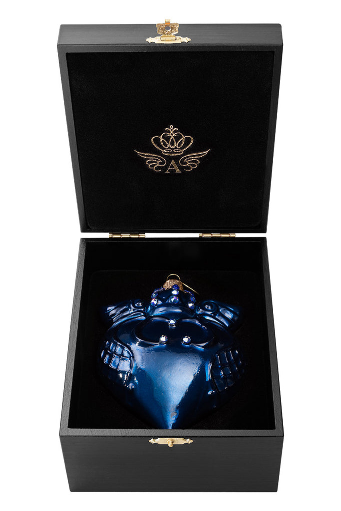 Imperial Heart - Royal Blue - glass baubles Christmas decorations