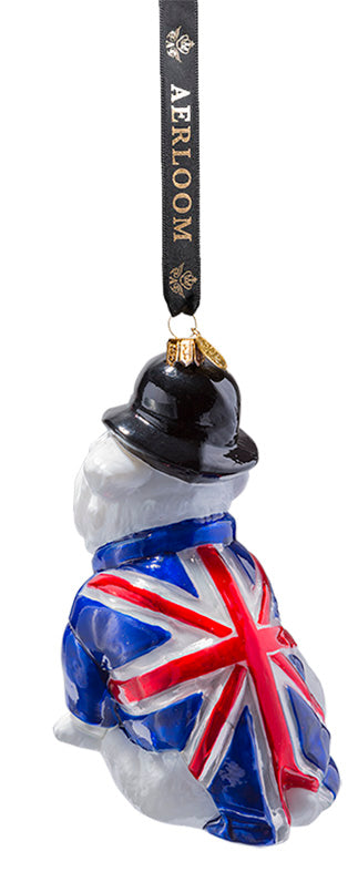 Bulldog - multi coloured - glass baubles Christmas decorations