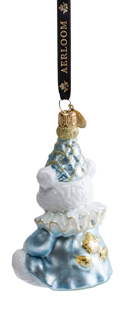 Teddy Bear - Baby Blue - glass baubles Christmas decorations