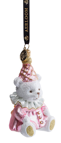 Teddy Bear - Baby Pink - glass baubles Christmas decorations