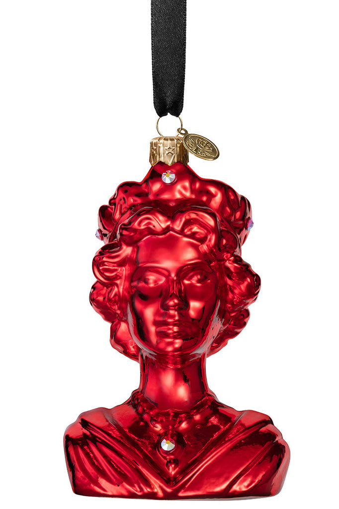 The Queen - Red - glass baubles Christmas decorations
