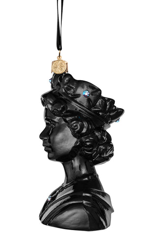 The Queen - Black - glass baubles Christmas decorations
