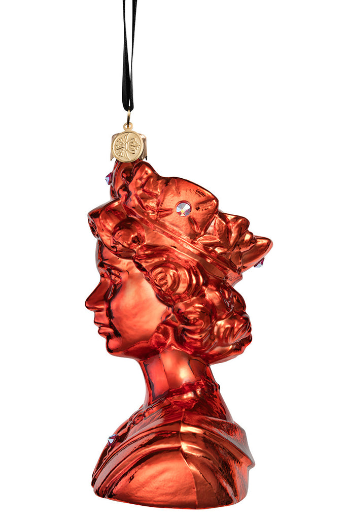 The Queen - Burnt Orange - glass baubles Christmas decorations