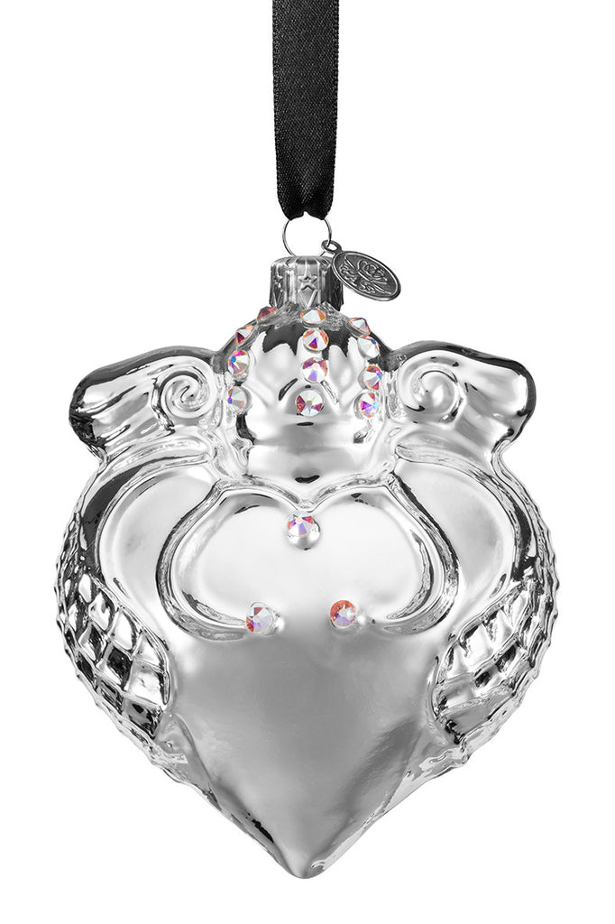 Imperial Heart - Silver - glass baubles Christmas decorations