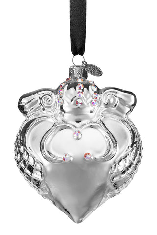 Imperial Heart - Silver - glass baubles Christmas decorations