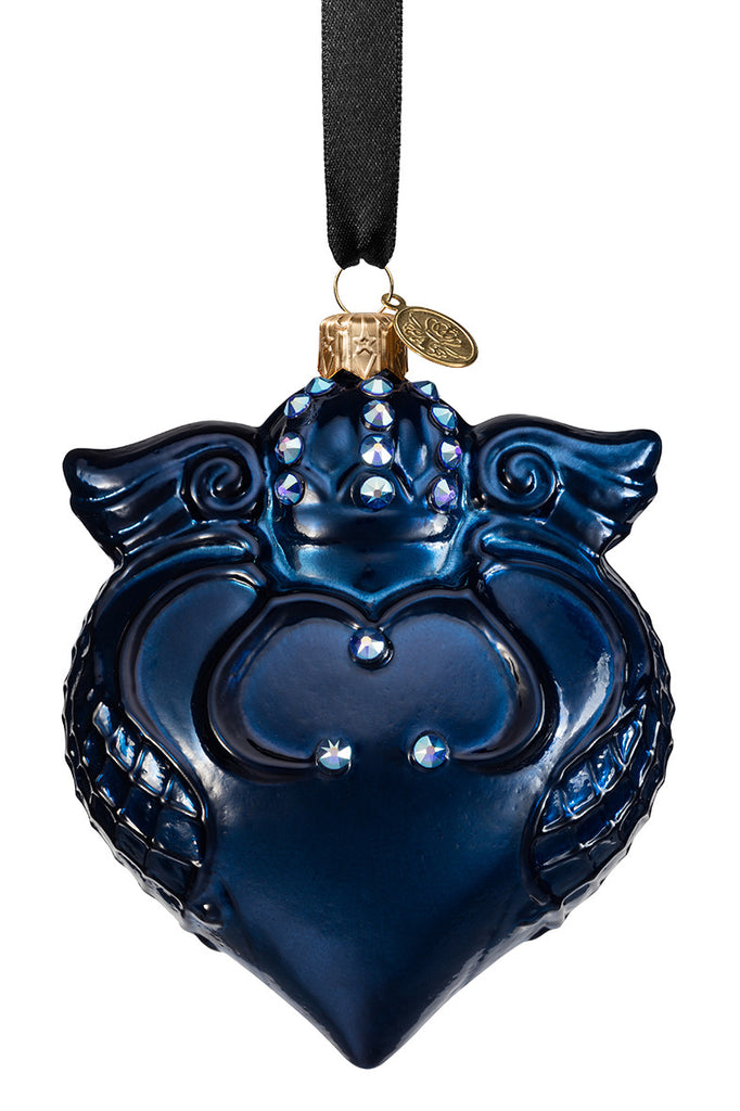 Imperial Heart - Royal Blue - glass baubles Christmas decorations
