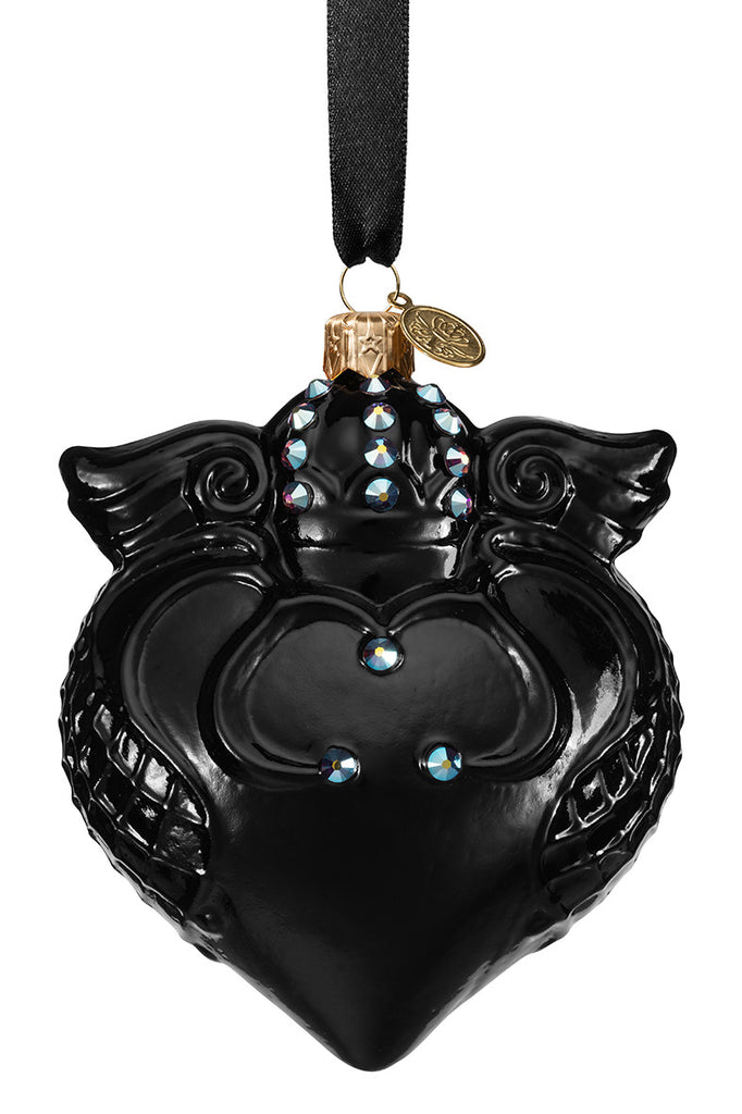 Imperial Heart - Black - glass baubles Christmas decorations